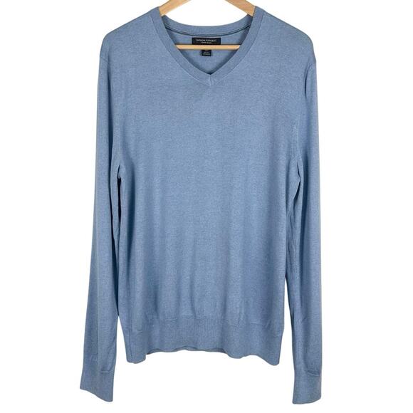 Banana Republic Men’s Luxury Blend V Neck Sweater Silk Cotton Cashmere EUC - Picture 2 of 5